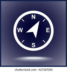 Compass sign icon, vector illustration. Flat design style