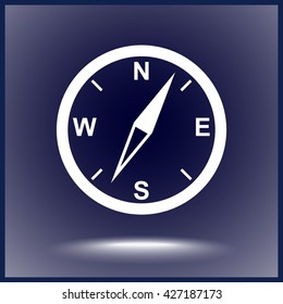 Compass sign icon, vector illustration. Flat design style