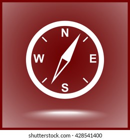 Compass sign icon, vector illustration. Flat design style