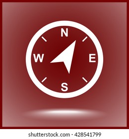 Compass sign icon, vector illustration. Flat design style