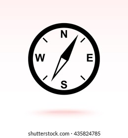 Compass sign icon, vector illustration. Flat design style
