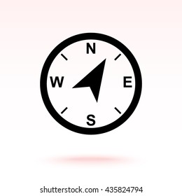 Compass sign icon, vector illustration. Flat design style