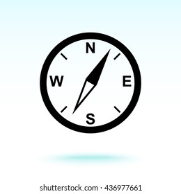 Compass sign icon, vector illustration. Flat design style