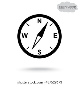 Compass sign icon, vector illustration. Flat design style