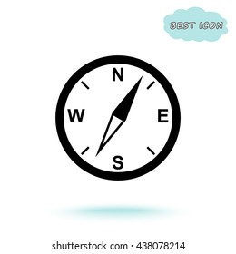 Compass sign icon, vector illustration. Flat design style
