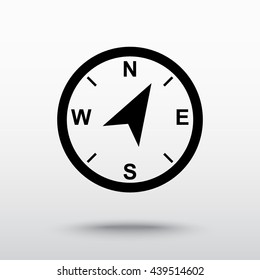 Compass sign icon, vector illustration. Flat design style