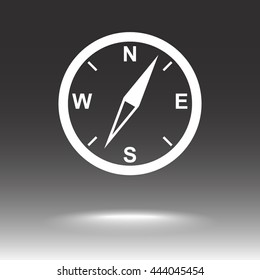 Compass sign icon, vector illustration. Flat design style