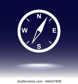 Compass sign icon, vector illustration. Flat design style
