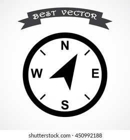 Compass sign icon, vector illustration. Flat design style