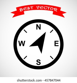 Compass sign icon, vector illustration. Flat design style