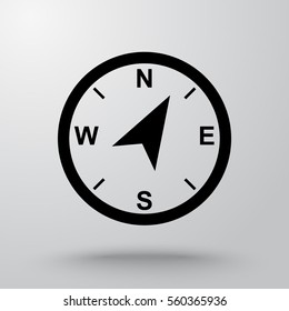 Compass sign icon, vector illustration. Flat design style