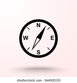Compass sign icon, vector illustration. Flat design style