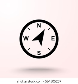 Compass sign icon, vector illustration. Flat design style