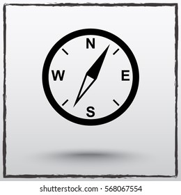 Compass sign icon, vector illustration. Flat design style