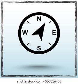 Compass sign icon, vector illustration. Flat design style