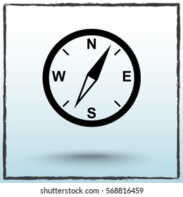 Compass sign icon, vector illustration. Flat design style