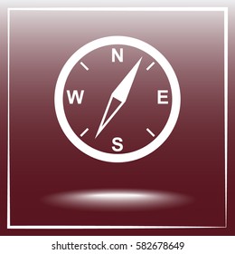 Compass sign icon, vector illustration. Flat design style