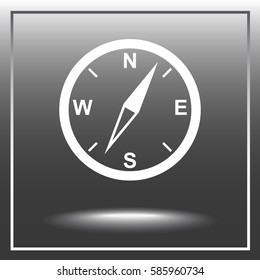 Compass sign icon, vector illustration. Flat design style