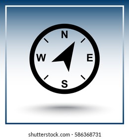 Compass sign icon, vector illustration. Flat design style