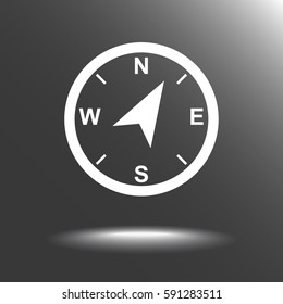 Compass sign icon, vector illustration. Flat design style