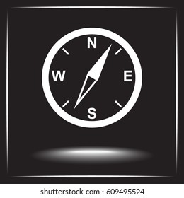 Compass sign icon, vector illustration. Flat design style