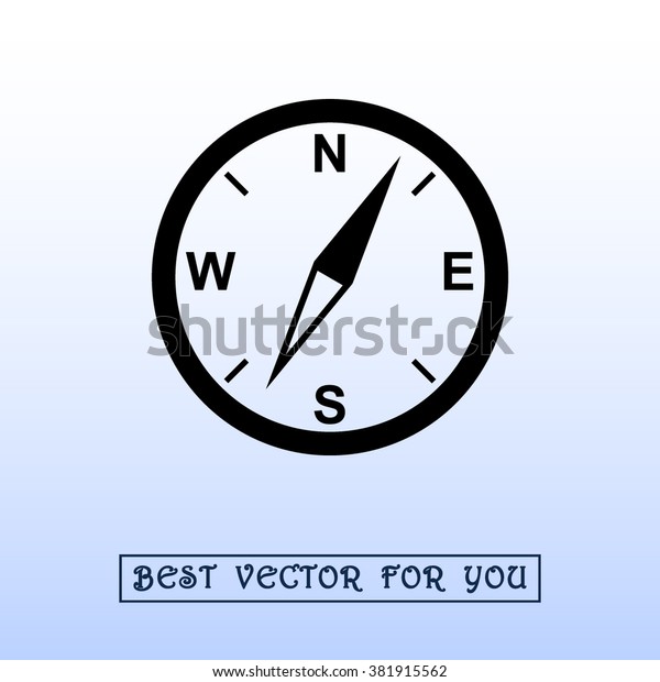 Compass Sign Icon Vector Illustration Flat Stock Vector (Royalty Free ...