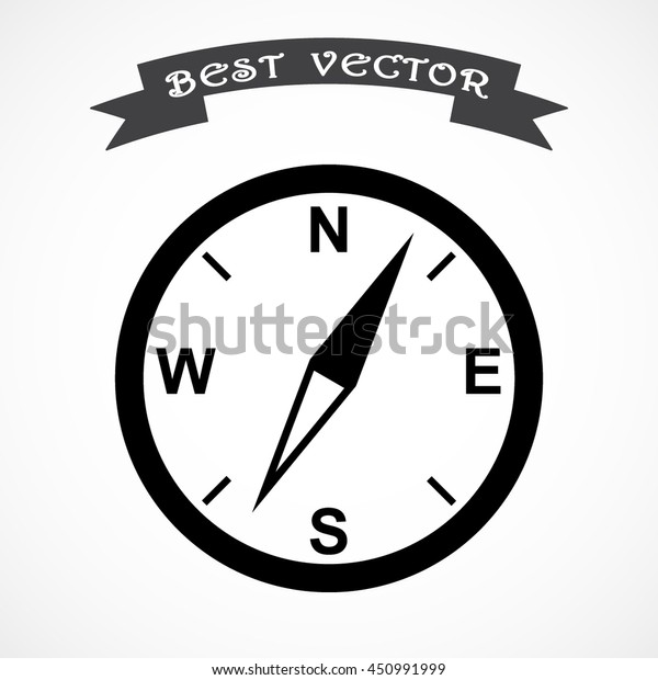 Compass Sign Icon Vector Illustration Flat Stock Vector (Royalty Free ...
