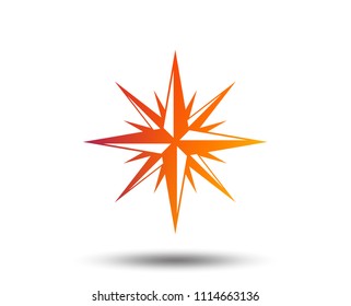 Compass sign icon. Windrose navigation symbol. Blurred gradient design element. Vivid graphic flat icon. Vector