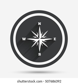 Compass sign icon. Windrose navigation symbol.