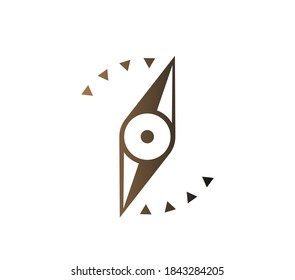 Compass sign. Logo in the form of a simplified compass