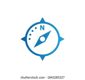 Compass sign. Logo in the form of a simplified compass
