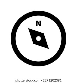 Compass silhouette icon. Navigation tool. Vector.