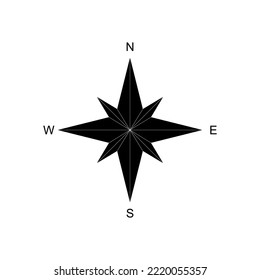 Compass Silhouette for Icon, Symbol, Apps, Website, Pictogram, Art Illustration or Graphic Design Element. Vector Illustration 