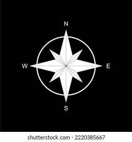 Compass Silhouette for Icon, Symbol, Apps, Website, Pictogram, Art Illustration or Graphic Design Element. Vector Illustration 