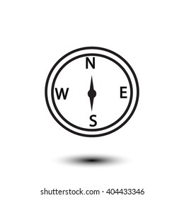 compass silhouette with shadow vector EPS 10