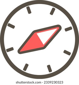Compass simple color cute pictogram
