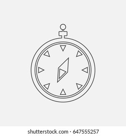 Compass simple icon. Contour illustration.