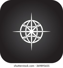 Compass simple icon on colorful background