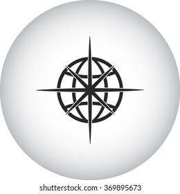 Compass simple icon on colorful background