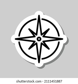 Compass simple icon vector. Flat desing. Sticker with shadow on gray background.ai
