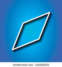 Compass simple icon vector. Flat design. White icon with shadow on blue background.ai