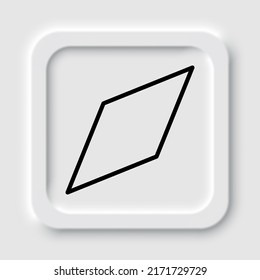 Compass simple icon vector. Flat design. Neumorphism design.ai