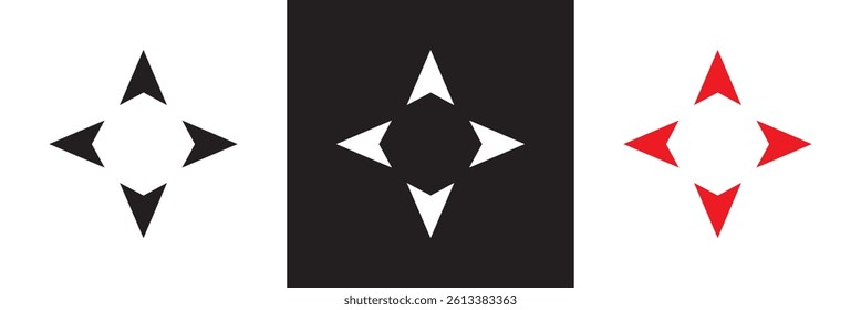 Compass simple icon.   Vector for websites, mobile interfaces, presentations, banner, visual branding etc. Vector illustration. isolated on white and black background. EPS 10