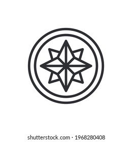 Compass simple icon. Wind Rose Compass Navigation Icon