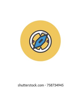 Compass simple line art icon vector