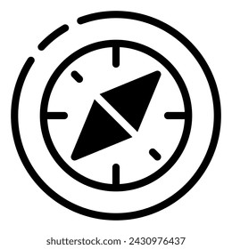 Compass Simple Line Icon Logo Symbol