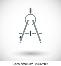 Compass. Single flat icon on white background. Vector illustration.