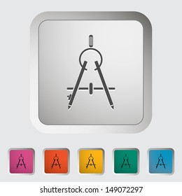 Compass. Single icon. Vector illustration.