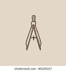 Compass sketch icon.