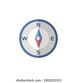 Compass south direction. Flat icon. Isolated weather vector illustration